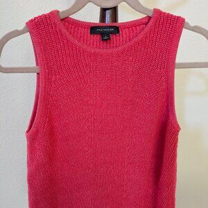 NWOT Ann Taylor Sweater Vest Coral Shimmer Ribbed Knit Small